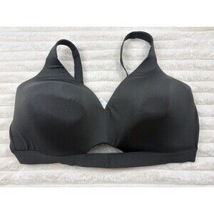 Cacique Black Breathable Full Coverage Bra 42DDD Smooth T Wireless Plus Size